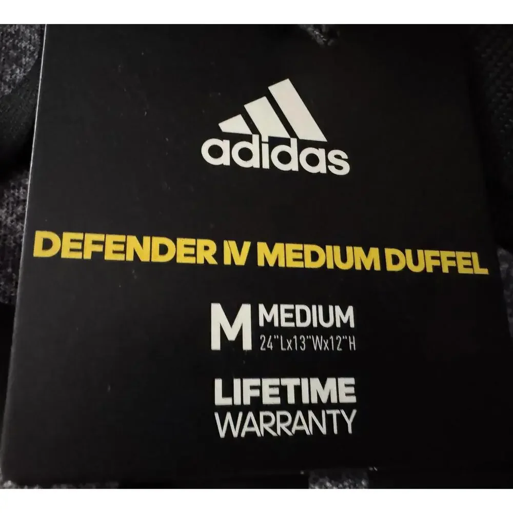 Adidas Defender IV Medium Duffel Bag Gray / Black NEW NWT